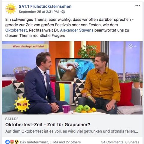 Sat.1-Frühstücksfernsehen zum Oktoberfest