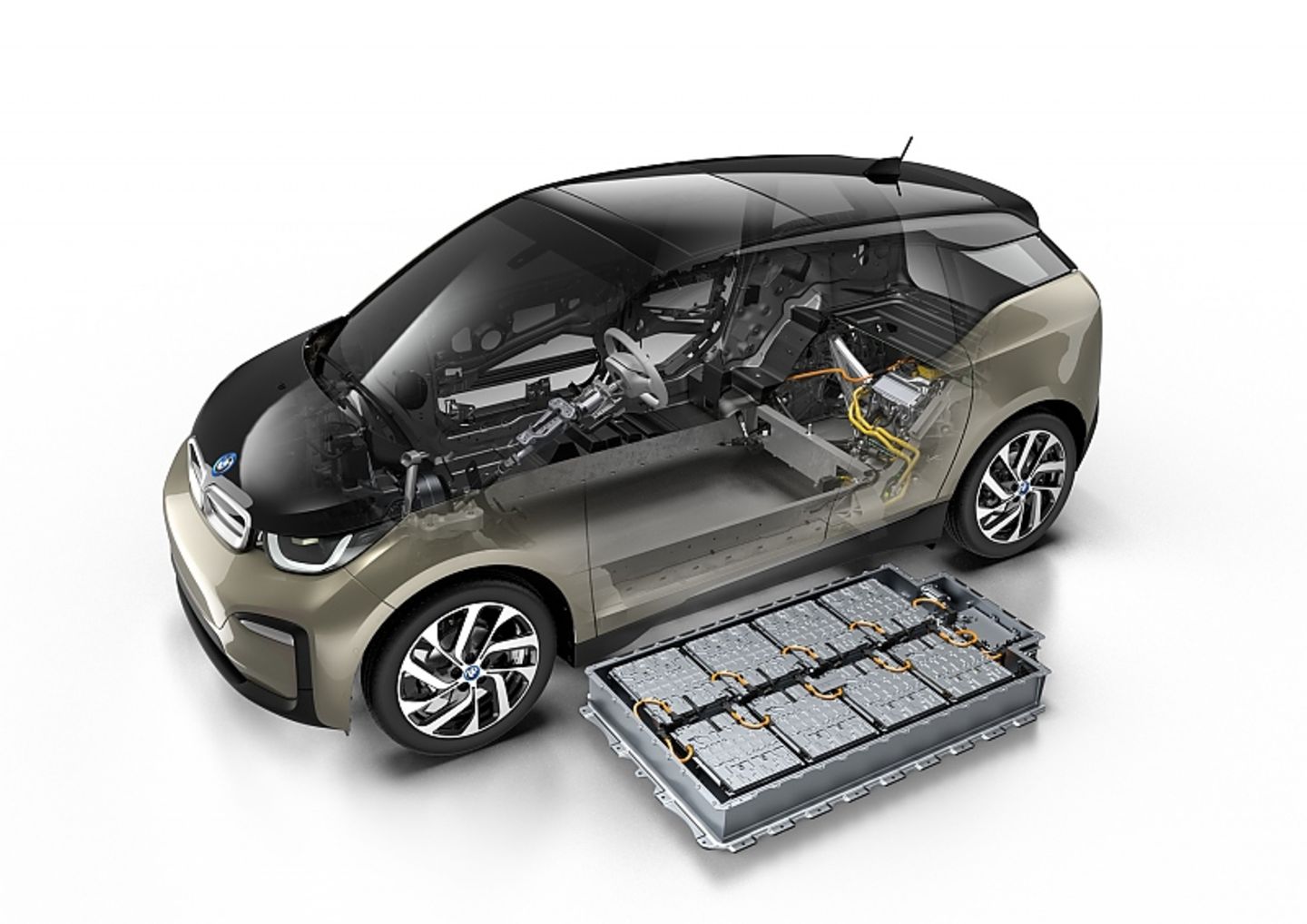 BMW i3 120 Ah / 42 kWh 2019 - ein drittes Akkupaket ist verfügbar. Weniger sollte es kaum sein.
