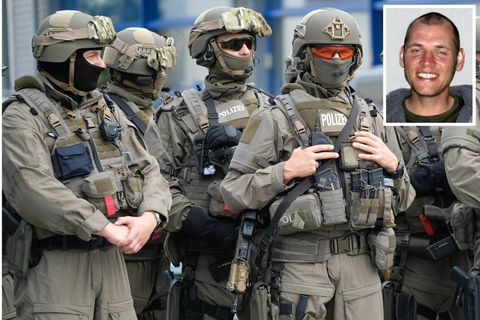 Spezialeinsatzkräfte der Polizei Sachsen und NSU-Terrorist Uwe Böhnhardt