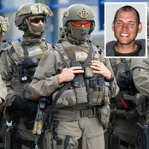 Spezialeinsatzkräfte der Polizei Sachsen und NSU-Terrorist Uwe Böhnhardt