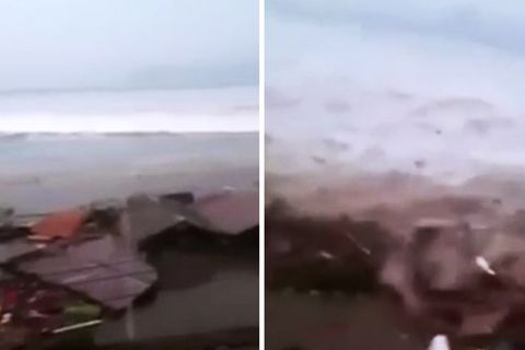 Hunderte Tote: Dramatische Szenen: Augenzeugenvideo zeigt tödliche Tsunamiwelle in Indonesien