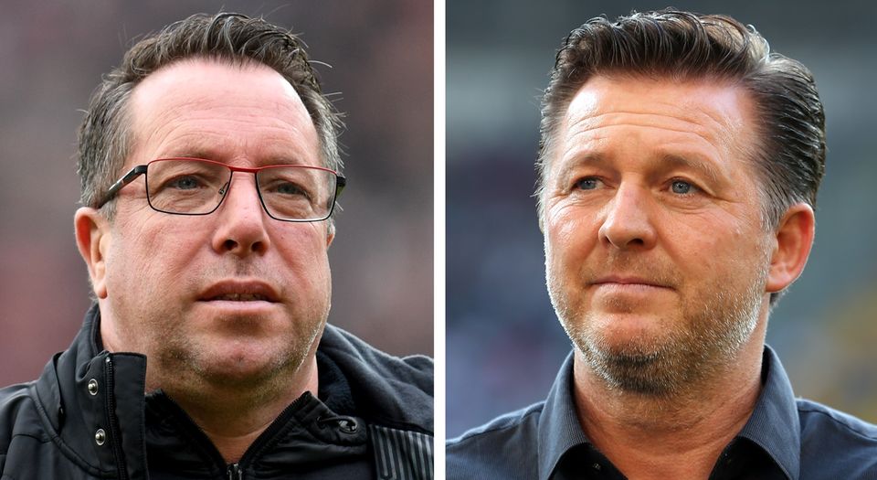 FC-St.-Pauli-Trainer Markus Kauczinski, HSV-Coach Christian Titz FC-St.-Pauli-Trainer Markus Kauczinski, HSV-Coach Christian Titz