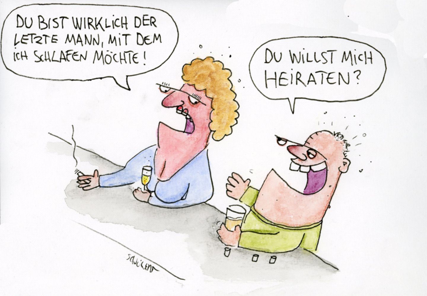 Cartoons von Tobias Schülert: Klimawandel - So schlecht geht es Frau Holle