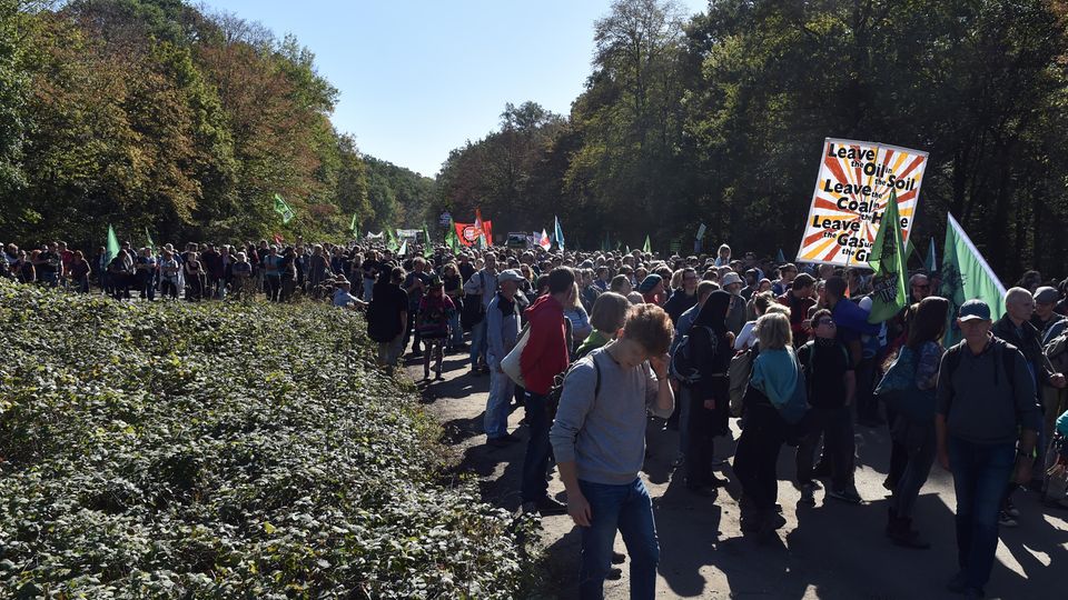 Die geplante Rodung des Hambacher Forst durch den Energiekonzern RWE trifft auf großen Protest in der Bevölkerung