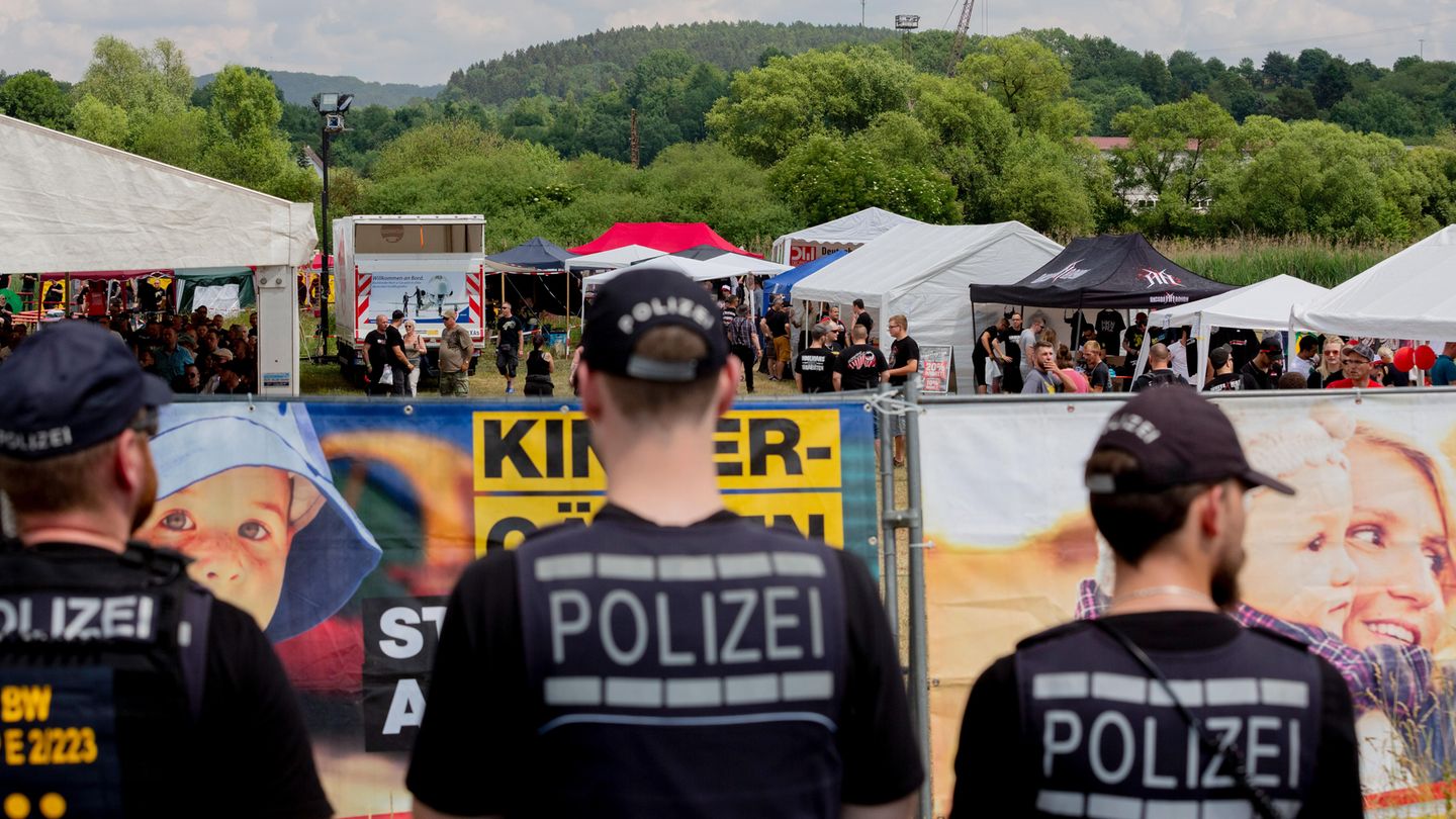 Neonazifestival "Tage der nationalen Bewegung" im Juli 2018 im thüringischen Themar