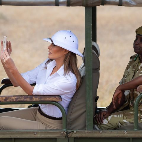 Melania Trump mit Tropenhelm auf Safari in Kenia