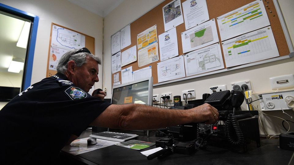 Pursell in seinem Büro im australischen Birdsville