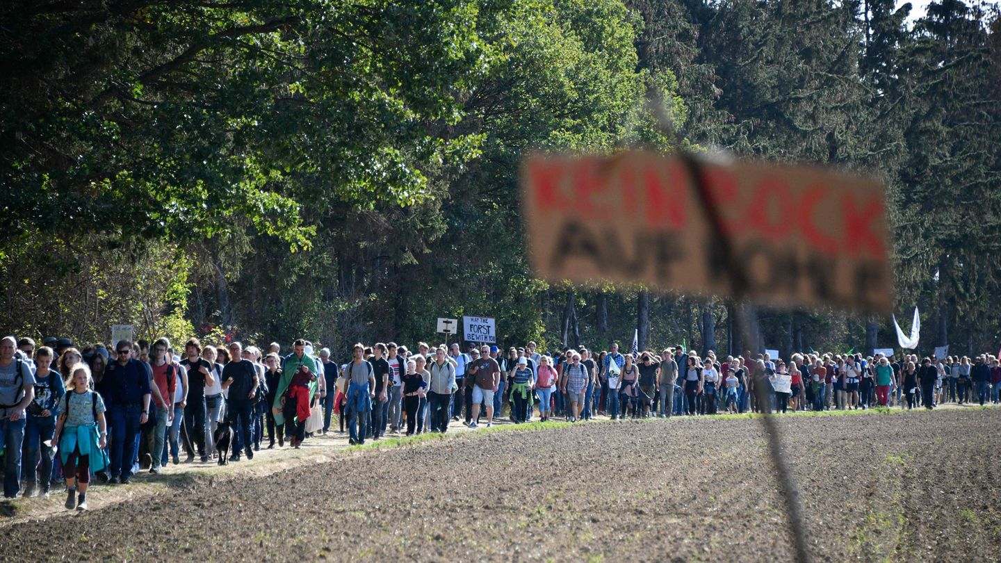 Demonstranten erreichen den Hambacher Forst