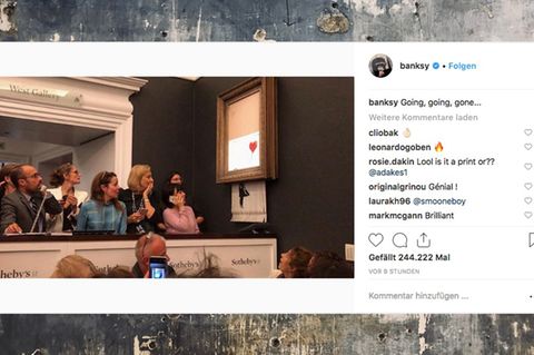 Banksy-Kunstwerk schreddert sich nach der Versteigerung selbst