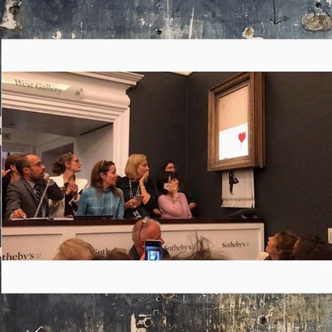 Banksy-Kunstwerk schreddert sich nach der Versteigerung selbst