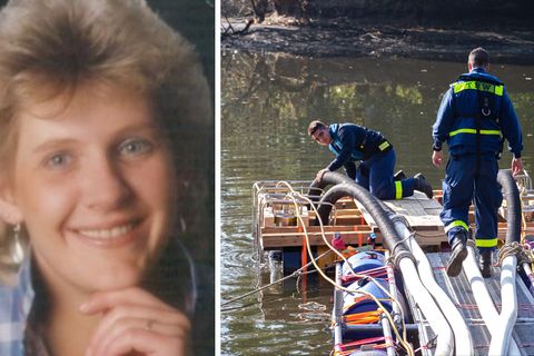 Jutta Fuchs aus Bremen, THW-Mitarbeiter pumpen Wasser aus dem Tietjensee in Schwanewede ab.