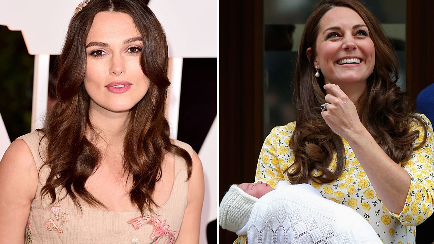 Keira Knightley (l.) kritisiert den Auftritt von Herzogin Kate nach der Geburt ihrer Tochter Charlotte im Mai 2015