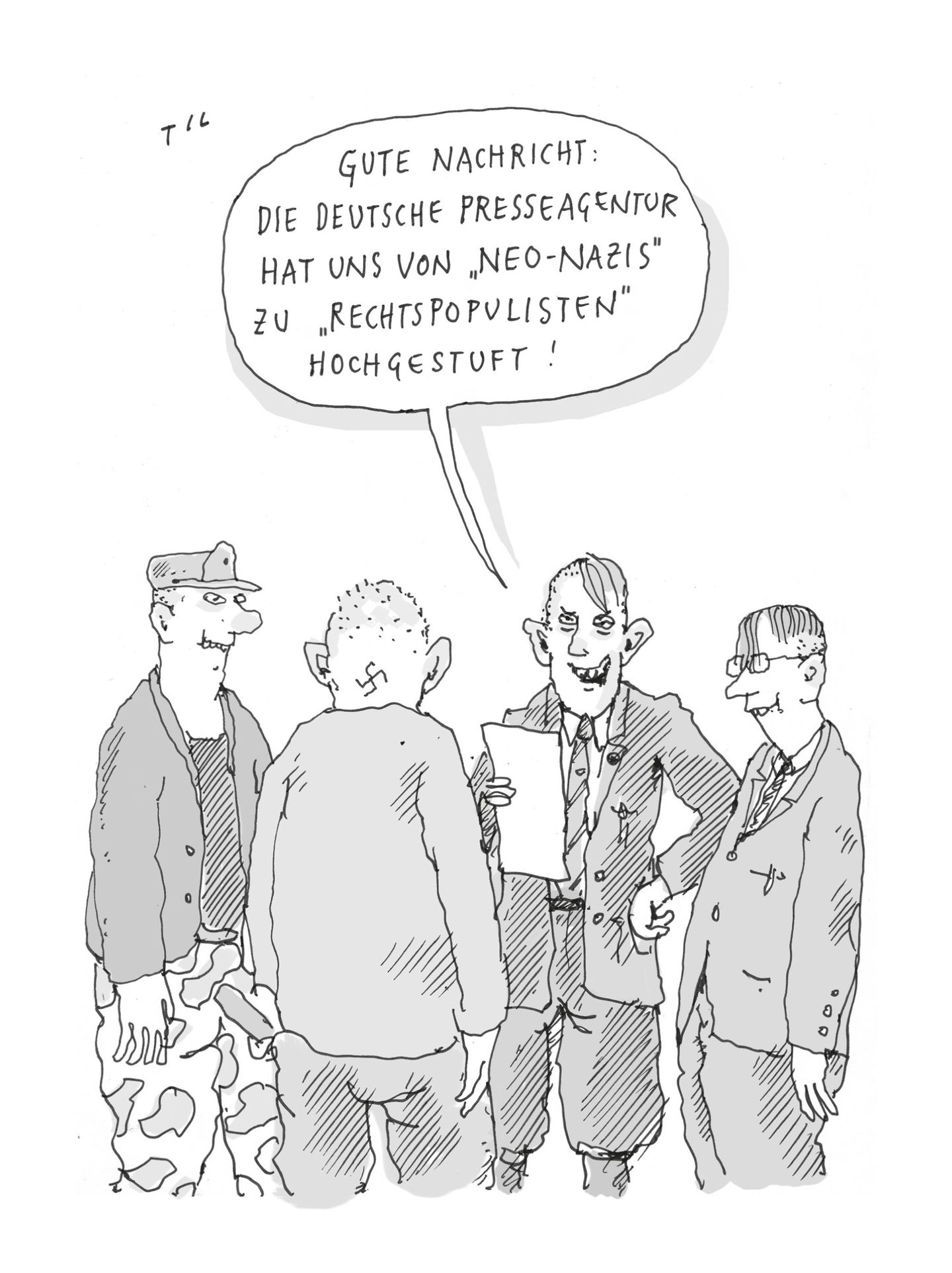 Cartoons gegen Rechts in der Havengalerie in Vegesack STERN.de