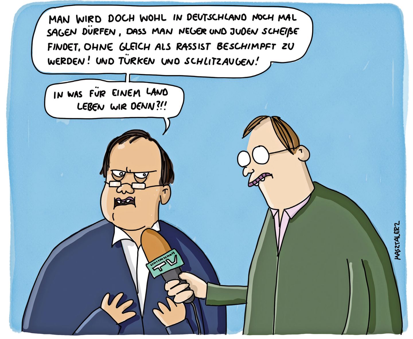 Cartoons gegen Rechts in der Havengalerie in Vegesack STERN.de