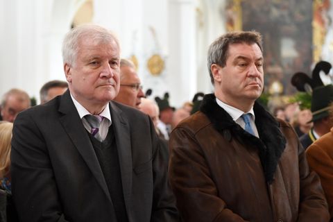 Horst Seehofer und Markus Söder bei dem Gedenkakt zum 30. Todestag von dem früheren CSU-Vorsitzenden Franz Josef Strauß 