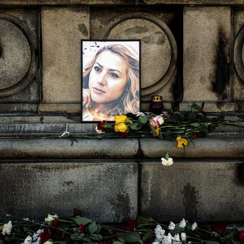 Mord an Wiktorija Marinowa - Bild an Gedenkstätte in der Stadt Russe