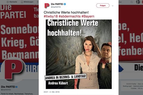 Umstrittenes Wahlplakat der Satirepartei "Die PARTEI"