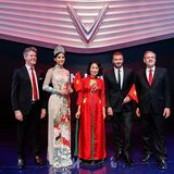 David Lyon, Director of Design VinFast, Miss Vietnam, VinFast-Chairwoman Le Thi Thu Thuy, David Beckham and James DeLuca CEO Vin