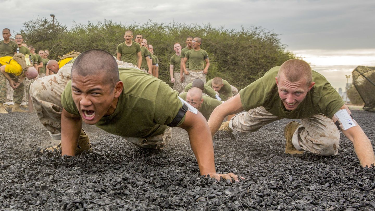 US-Rekruten für den Marine Corps bei einer Übung im Oktober 2018