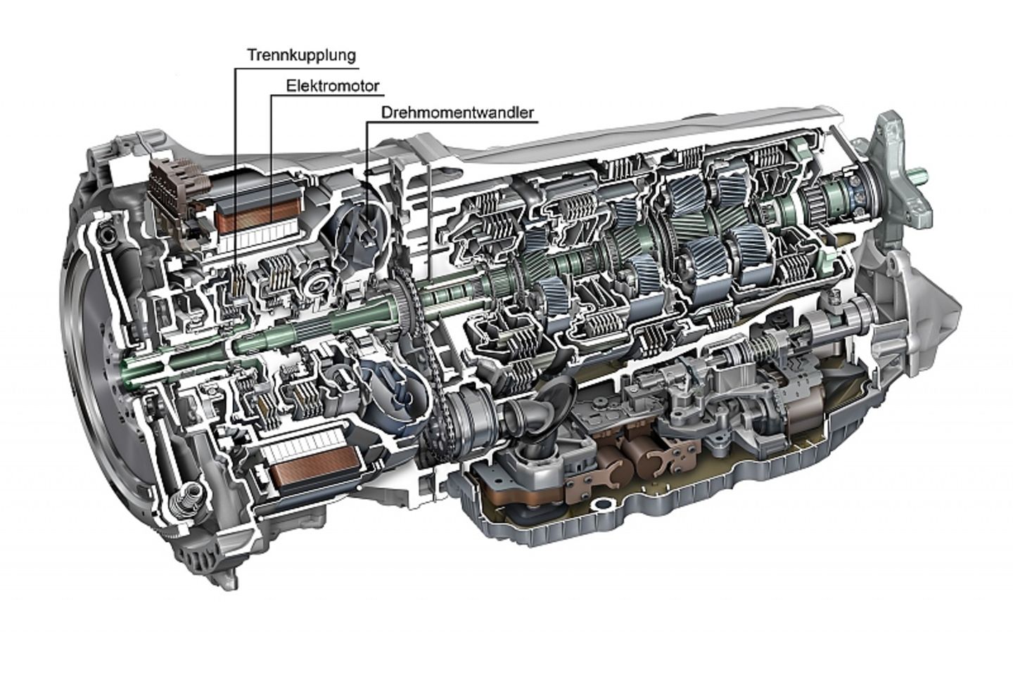 Der Elektromotor ist direkt am Getriebe angebracht