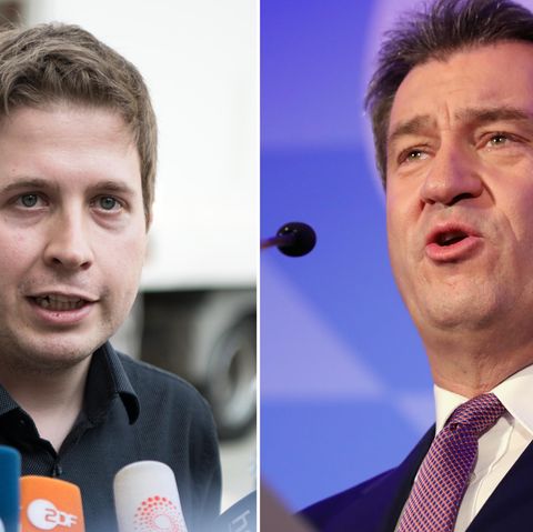 Juso-Chef Kevin Kühnert (l.) und CSU-Ministerpräsident Markus Söder