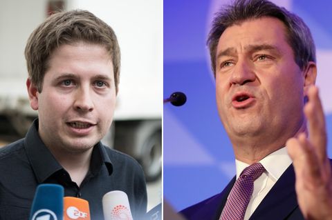 Juso-Chef Kevin Kühnert (l.) und CSU-Ministerpräsident Markus Söder