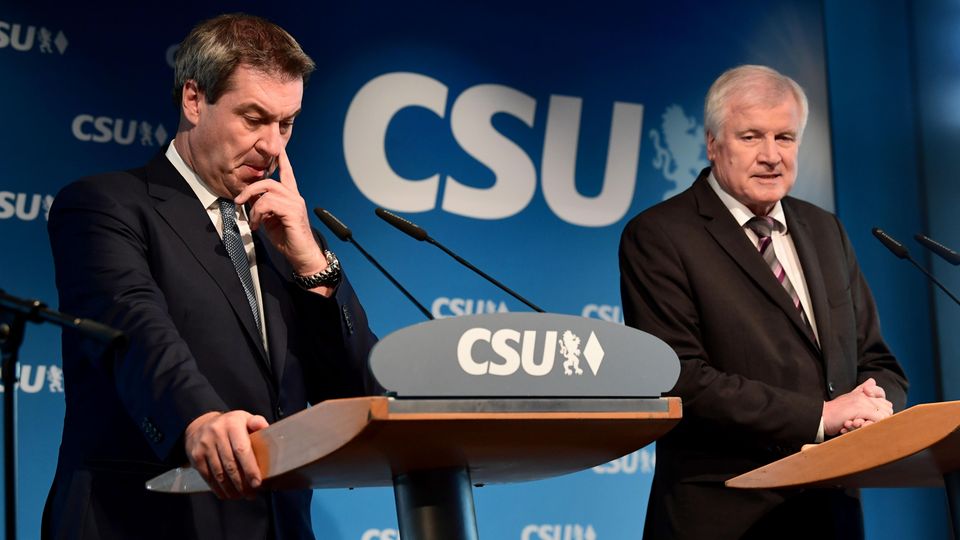 Markus Söder und Horst Seehofer bei der Pressekonferenz der CSU