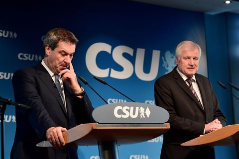 Markus Söder und Horst Seehofer bei der Pressekonferenz der CSU