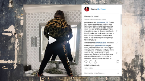 Auf Instagram ließ US-Rapper Lil Pump seine Fans wissen, was er macht, wenn ihm langweilig ist