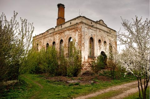 Ruine der Großen Synagoge in Probischna, Galizien, in der Ukraine, 2017