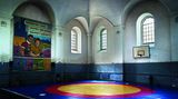 | Ehemalige Große Synagoge und heute eine Sporthalle in Horodenka, Galizien, in der Ukraine, 2015 