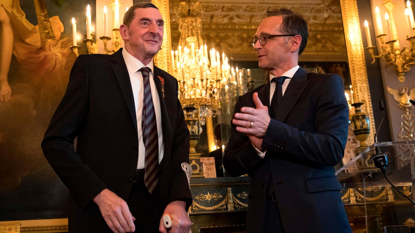 Daniel Nivel mit Heiko Maas in der Residenz des deutschen Botschafters in Paris