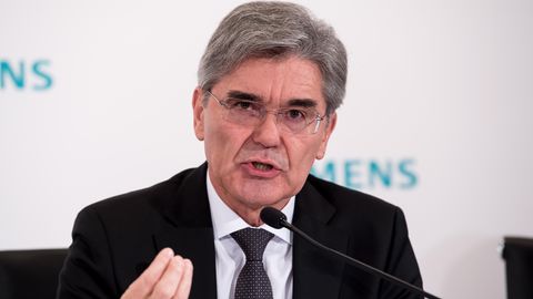 Joe Kaeser, Vorstandsvorsitzender der Siemens AG, während einer Pressekonferenz