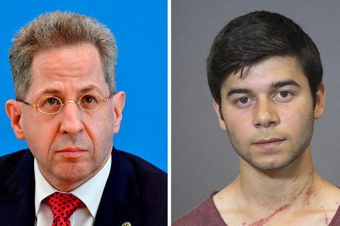 Noch-Verfassungsschutzchef Hans-Georg-Maaßen (l.) und der dritte Verdächtige von Chemnitz, Farhad Ramazan Ahmad
