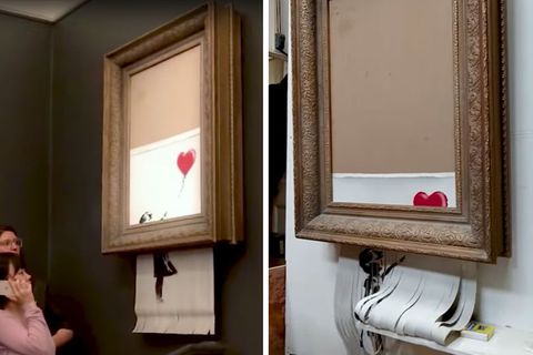 "The Girl and the Balloon": "In den Proben hat es immer geklappt" - Banksy erklärt Schredder-Aktion für gescheitert