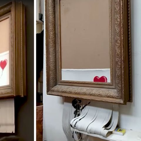 "The Girl and the Balloon": "In den Proben hat es immer geklappt" - Banksy erklärt Schredder-Aktion für gescheitert