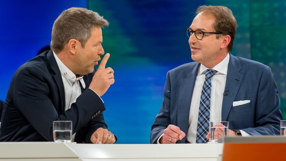 Robert Habeck und Alexander Dobrindt bei Maybrit Illner im ZDF