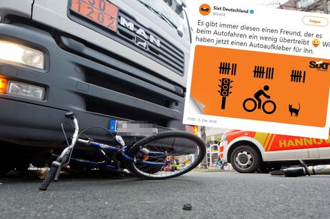 Ein Fahrradunfall, Sixt-Werbung