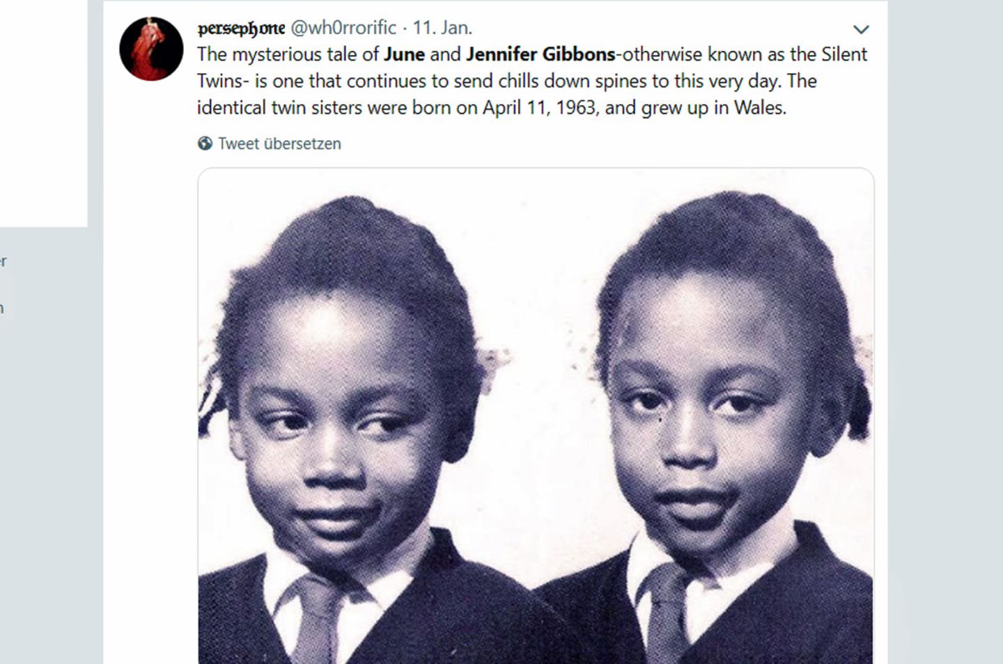 Jennifer und June Gibbons: Als Kinder bewegten sich die Zwillinge synchron und wirkten wie Zombis.