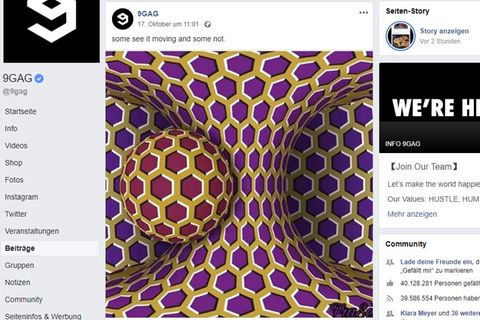 Optische Täuschung auf Facebook