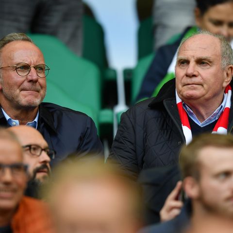 FCB-Boss Karl-Heinz Rummenigge (l.) und Präsident Uli Hoeneß sahen am Wochenende ein gutes Spiel der Bayern