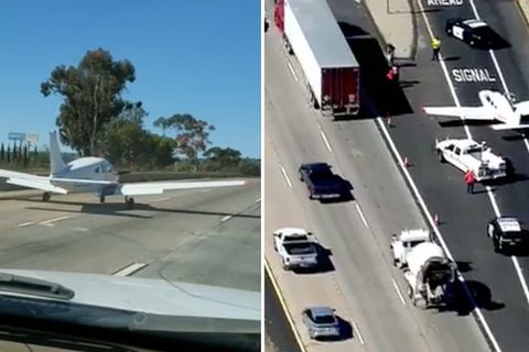 25-jährigem Piloten gelingt eine Notlandung auf einer stark befahrenen Autobahn
