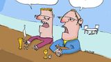 Comic zwei Herren unterhalten sich