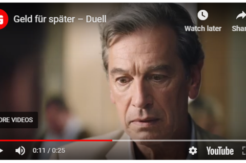 Die neue Sparkassen-Werbung zum Thema Altersvorsorge spielt mit Klischees.