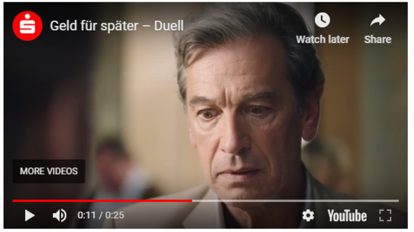 Die neue Sparkassen-Werbung zum Thema Altersvorsorge spielt mit Klischees.