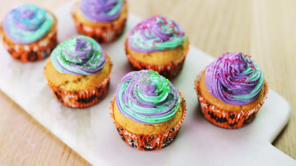 Galaktische Halloween Cupcakes