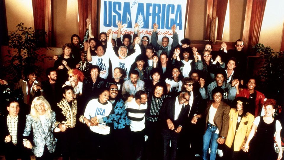 Michael Jackson & Co. bei den Aufnahmen zu "We Are The World"