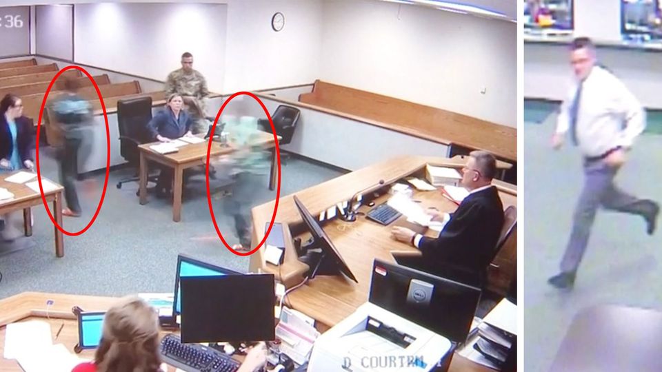 Während der Verhandlung: Angeklagte fliehen aus Gerichtssaal, doch dann nimmt der Richter selbst die Verfolgung auf Während der Verhandlung: Angeklagte fliehen aus Gerichtssaal, doch dann nimmt der Richter selbst die Verfolgung auf