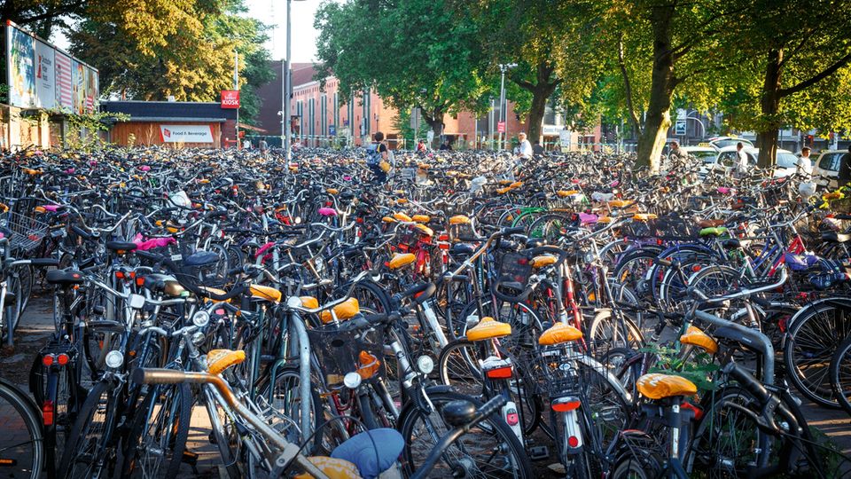 Mobilität: Am Bahnhof von Münster haben Hunderte ihre Räder abgestellt. Knapp 40 Prozent ihrer Wege legen die Bewohner der Stadt auf dem Drahtesel zurück. Am Bahnhof von Münster haben Hunderte ihre Räder abgestellt. Knapp 40 Prozent ihrer Wege legen die Bewohner der Stadt auf dem Drahtesel zurück.
