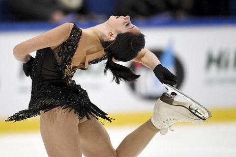 Eiskunstlauf: Jelisaweta Tuktamyschewa bei ihrer Kür bei dem finnischen Espoo Finlandia Trophy Wettbewerb 2018